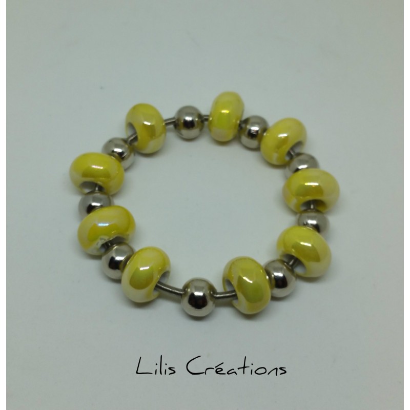 copy of Bracelet à mémoire de forme  2 tours Gris noir et argenté