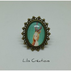 Bague "Femme cerf" bronze