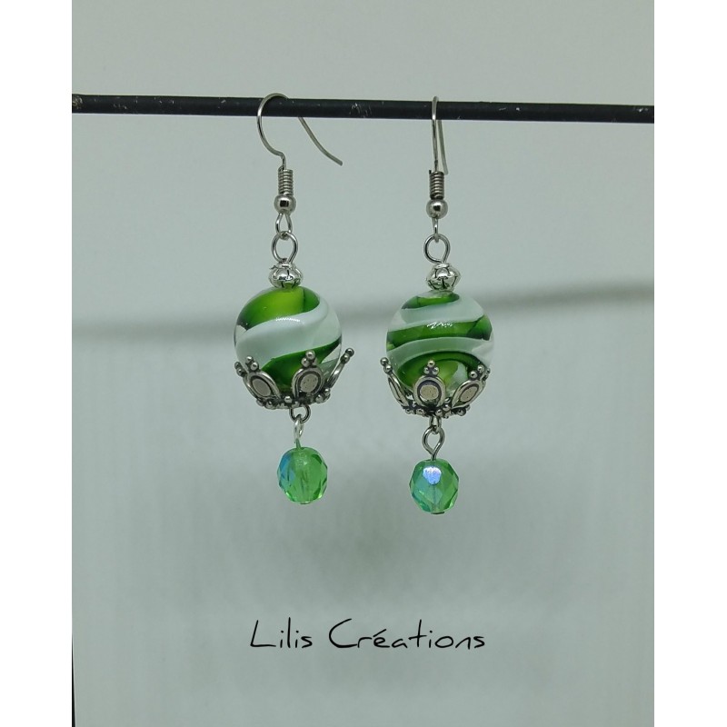 copy of Boucles d'oreilles avec grosse perles en verre de Murano noir et rouge