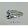 Lot de 2 barrettes argentées "Marine"