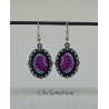 Boucles d'oreilles "Mandala" Rose, bleu et noir