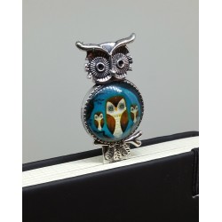 Marque-pages "Hibou" bleu...