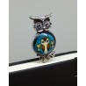 Marque-pages "Hibou" bleu et argenté