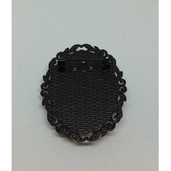 Broche XL "Ancre de marine" Noir et blanc