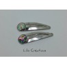 copy of Lot de 2 barrettes argentées "Rose à pois"