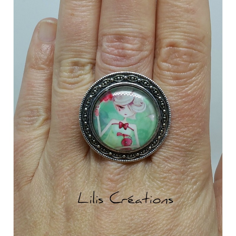 Bague "La coquette" argenté