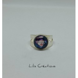 Bague "La femme" bleu et...