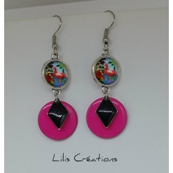 Boucles d'oreilles "Flamant...