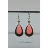 Boucles d'oreilles "Gouttes" rose et doré