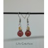 Boucles d'oreilles en pierre, tons orangés