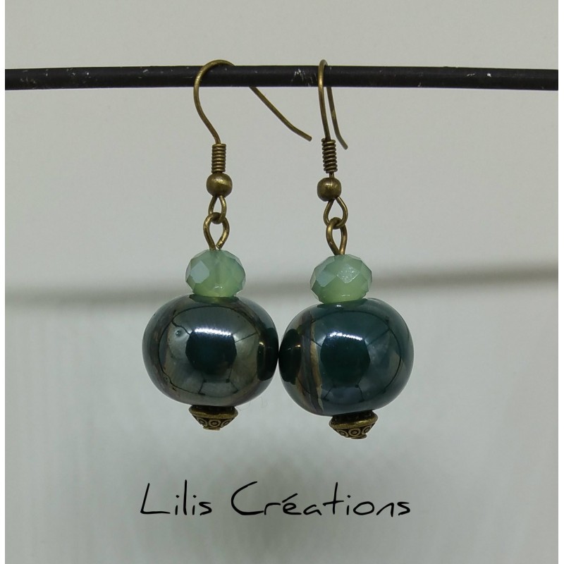 Boucles d'oreilles en céramique / vert