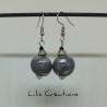 Boucles d'oreilles en céramique de Vallauris / gris