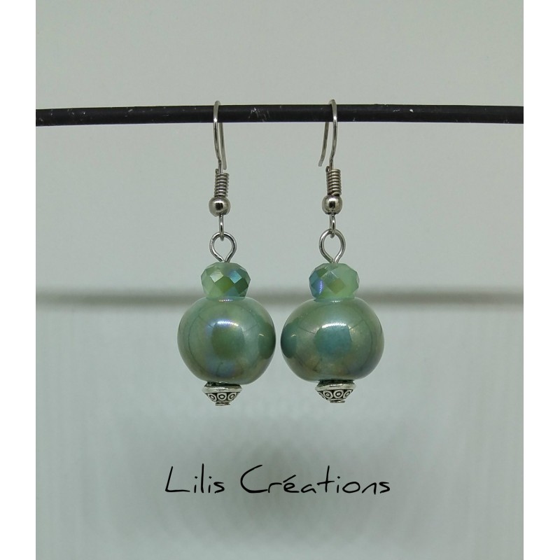 copy of Boucles d'oreilles en céramique / noir métallisé