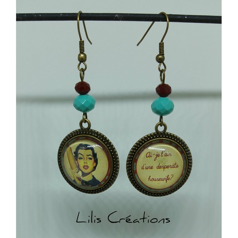 copy of Boucles d'oreilles "Corbeau" noir et bronze