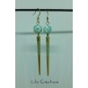 Boucles d'oreilles "Pointes" bleu et doré