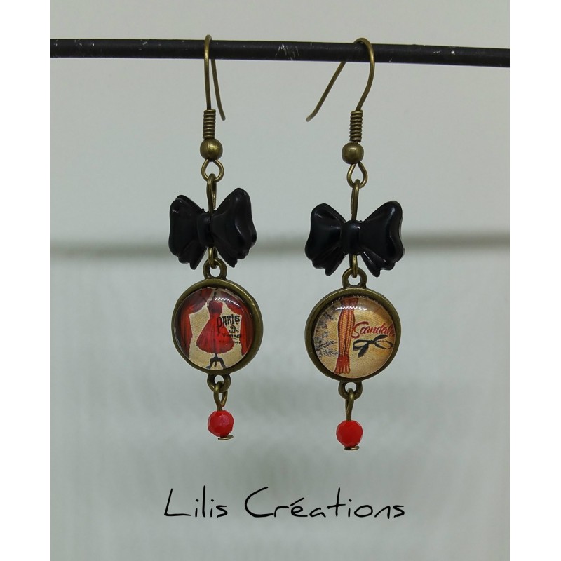copy of Boucles d'oreilles "Le maillot de bain" rouge, bleu et bronze