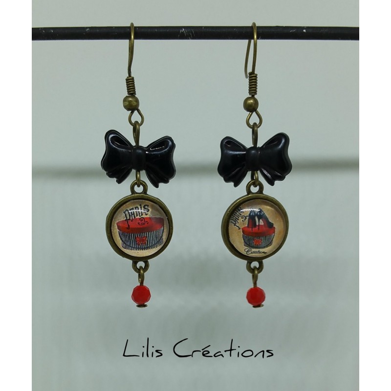 copy of Boucles d'oreilles "Le maillot de bain" rouge, bleu et bronze