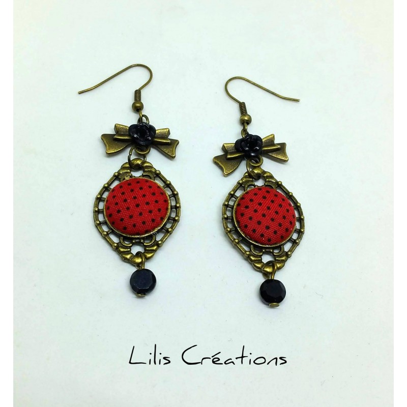 copy of Boucles d'oreilles "Corbeau" noir et bronze