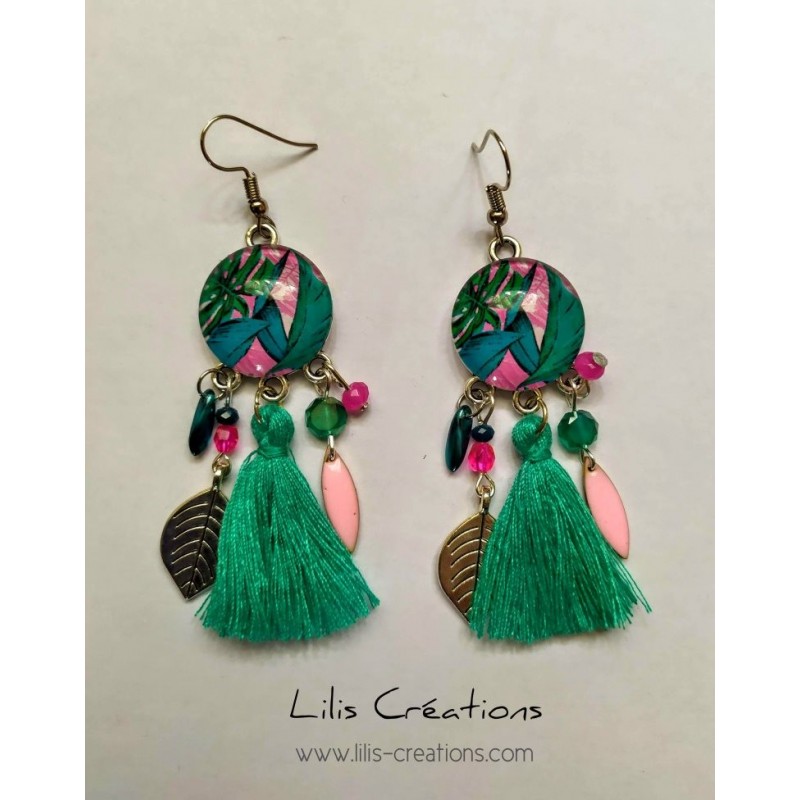 copy of Boucles d'oreilles "Marine" bleu et argenté