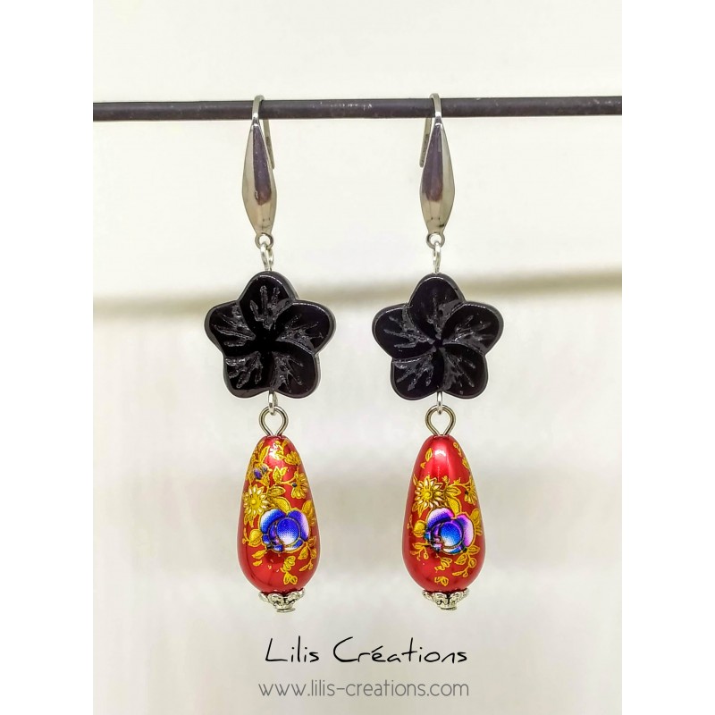 copy of Boucles d'oreilles "Marine" bleu et argenté