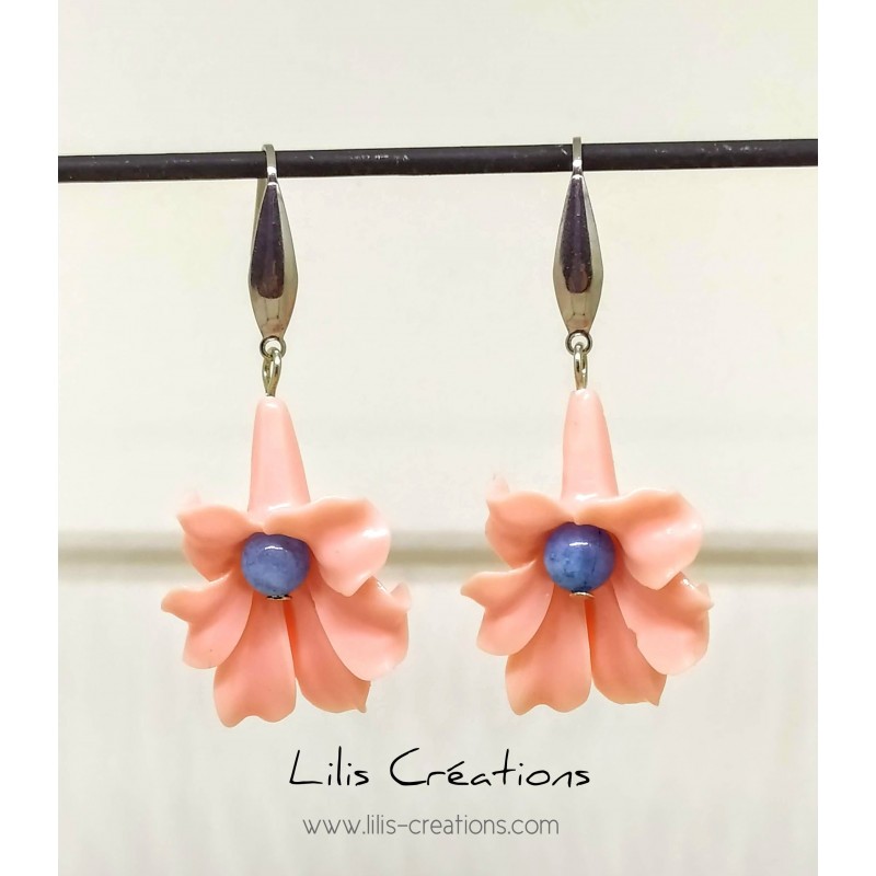 copy of Boucles d'oreilles "Marine" bleu et argenté