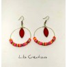 Boucles d'oreilles "Créoles" multicolores et argentées