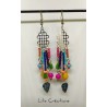 Boucles d'oreilles "Les estivales" multicolore et argenté