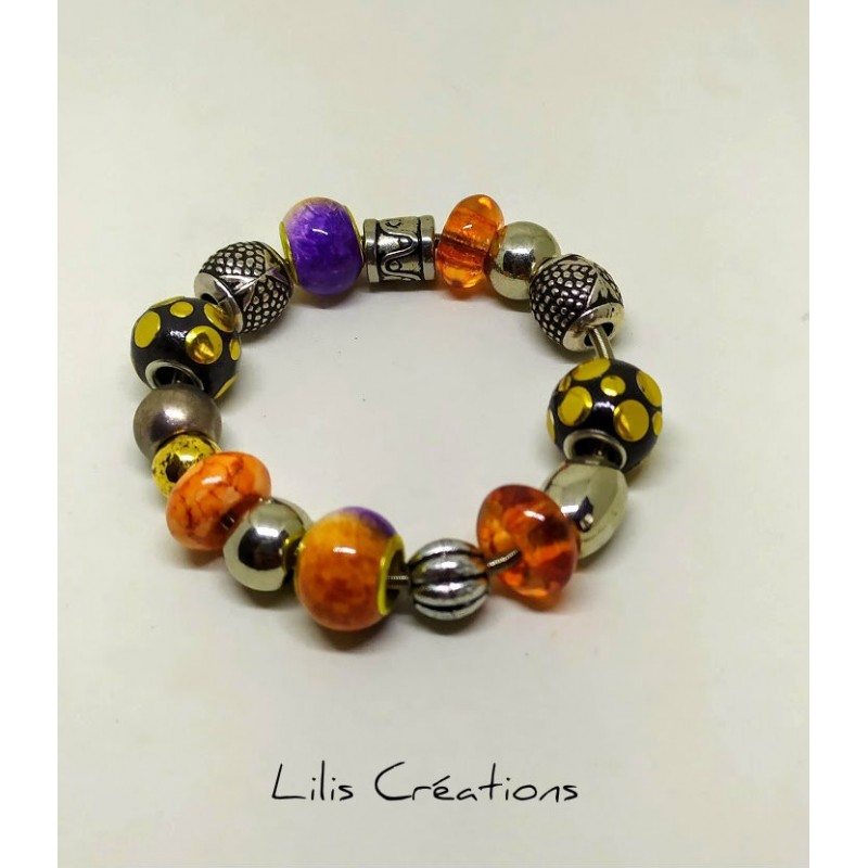 copy of Bracelet à mémoire de forme  2 tours Gris noir et argenté