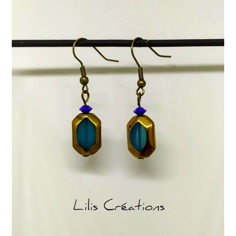 copy of Boucles d'oreilles avec perles en verre de Murano / blanc et argenté