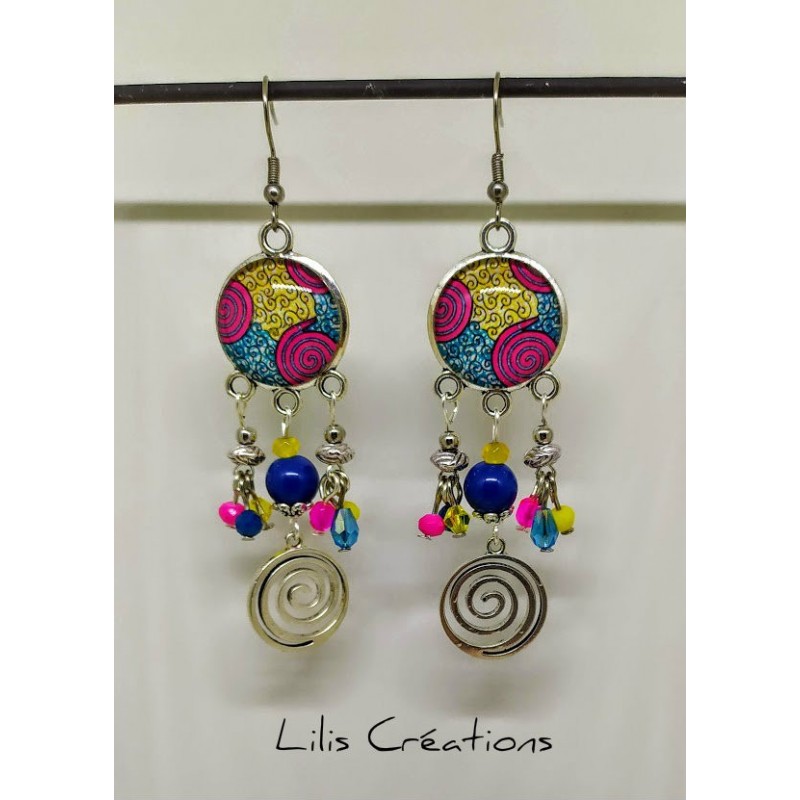 copy of Boucles d'oreilles "Marine" bleu et argenté