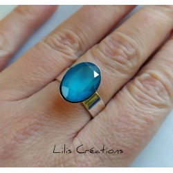 Bague "Swarovski" azure...