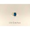 Bague "Swarovski" azure blue et argenté