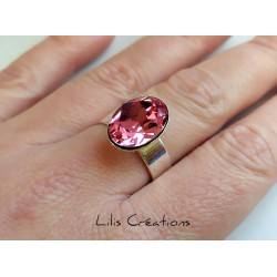 Bague "Swarovski" rose et...