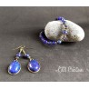Boucles d'oreilles "Lapis lazuli" bleu et bronze