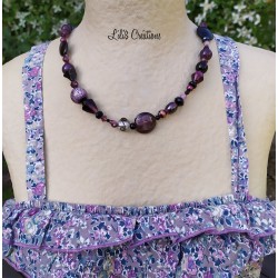 Collier en perles "Prune"...