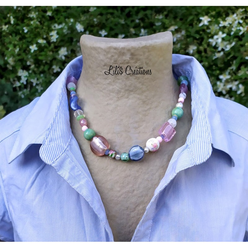 copy of Collier en perles "Prune" tons prune et noir