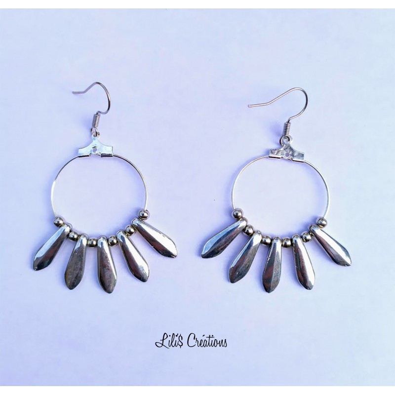 Boucles d'oreilles "les créoles" argenté