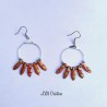 Boucles d'oreilles "Créoles" Red mat peacock