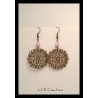 Boucles d'oreilles "Filigrane" rose et bronze