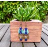 Boucles d'oreilles " Les Ethniques" bleu et bronze