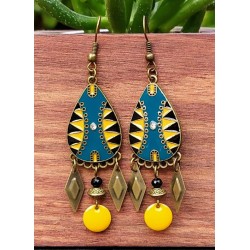 copy of Boucles d'oreilles "Bohême" jaune, rouge, orange et bronze