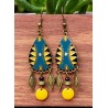 copy of Boucles d'oreilles "Bohême" jaune, rouge, orange et bronze