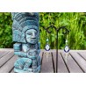 Boucles d'oreilles " Les Ethniques" bleu et argenté