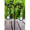 Boucles d'oreilles " Les Ethniques" bleu et argenté