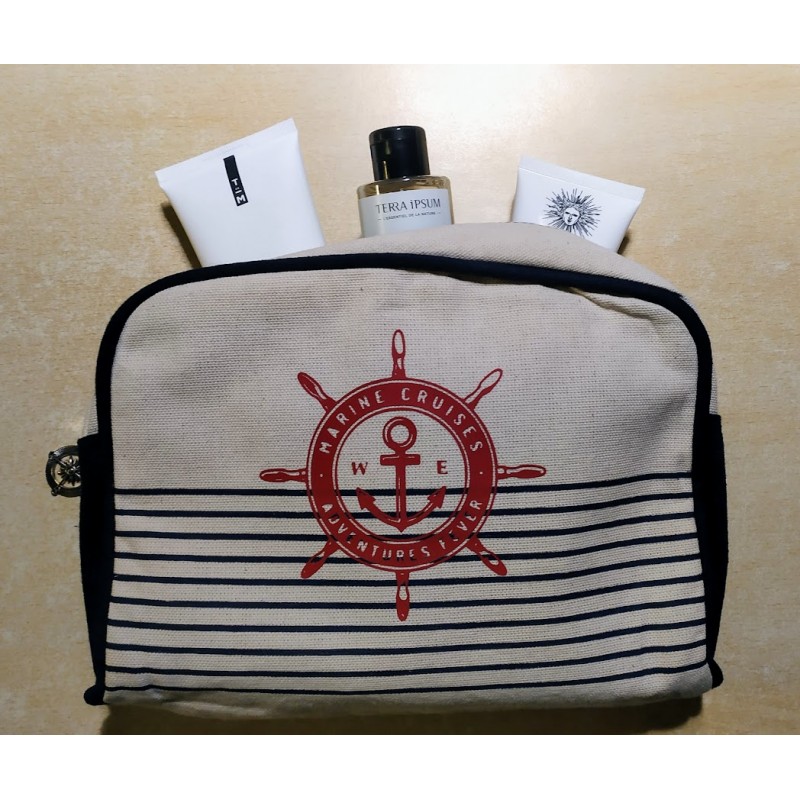Trousse de toilette "Ancre de marine et rose des vents"