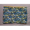 Snood / Tour de cou Adulte "Fleurs" moutarde et bleu