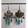Boucles d'oreilles " Les Ethniques" bleu et argenté