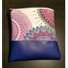 Pochette / Trousse "Mandala" en simili cuir et coton doublée