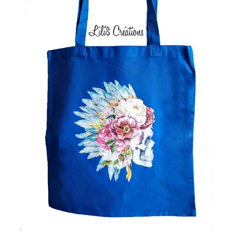Tote-bag "Tête de mort indien"