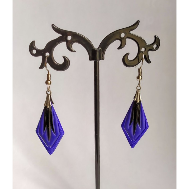 copy of Boucles d'oreilles en verre "Vintage" / Orange, rouge et bronze